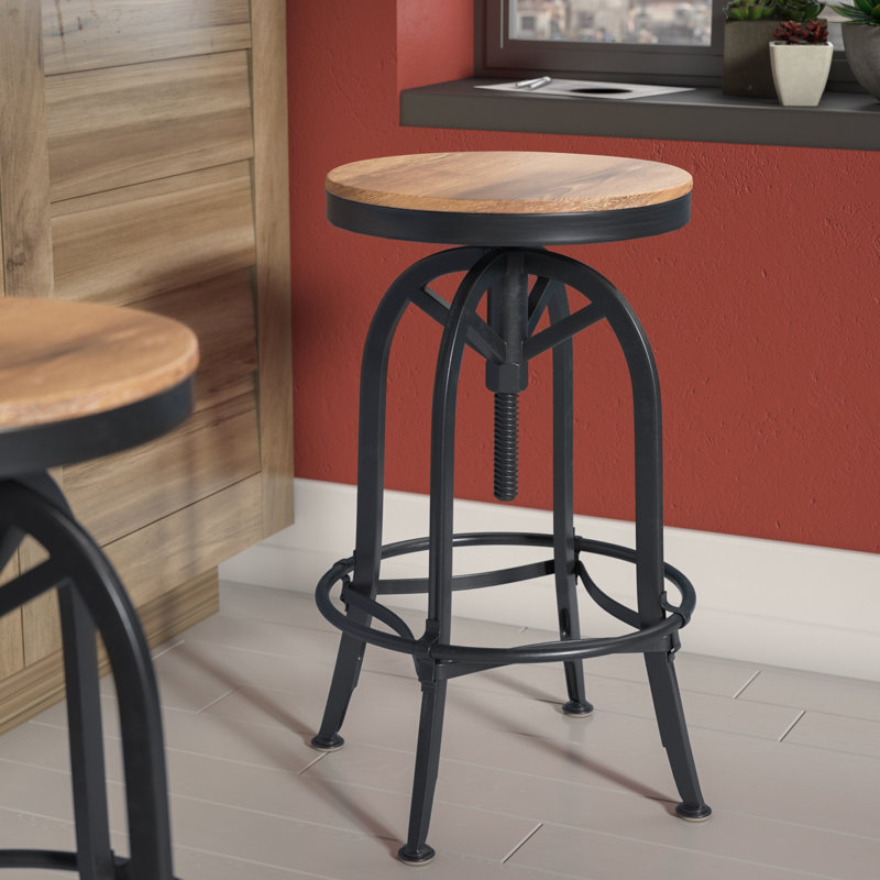 Thibodeaux adjustable height store swivel bar stool